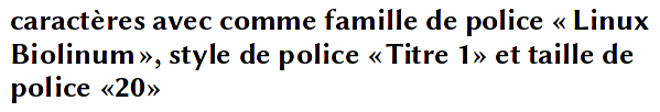 exemple police famille style taille