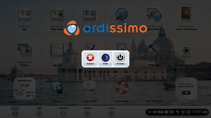 Vue sur l'écran d'éxtinction de la tablette Ordissimo