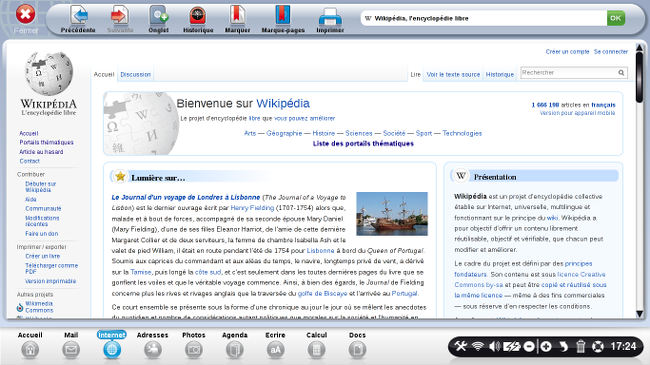 Page d'accueil de Wikipédia.