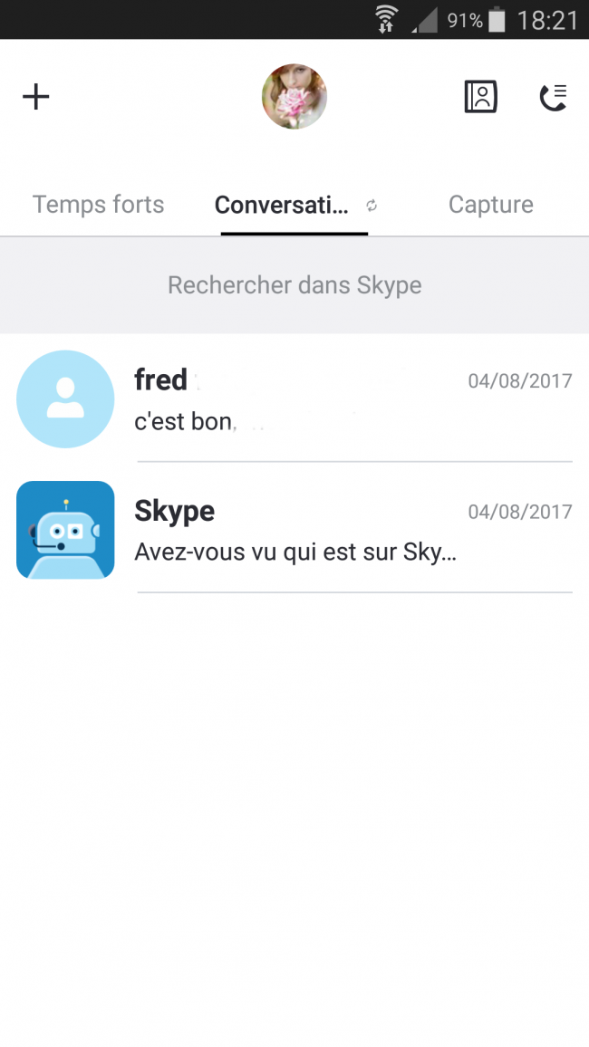 accueil de skype