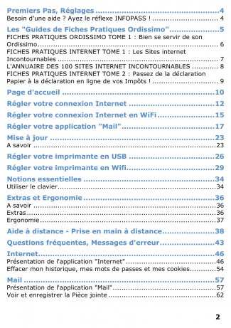 Mode d'emploi Ordissimo sommaire page 1
