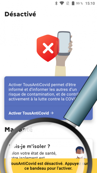 activer l'appilcation