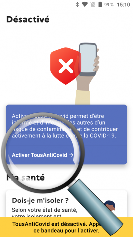 activer l'appilcation