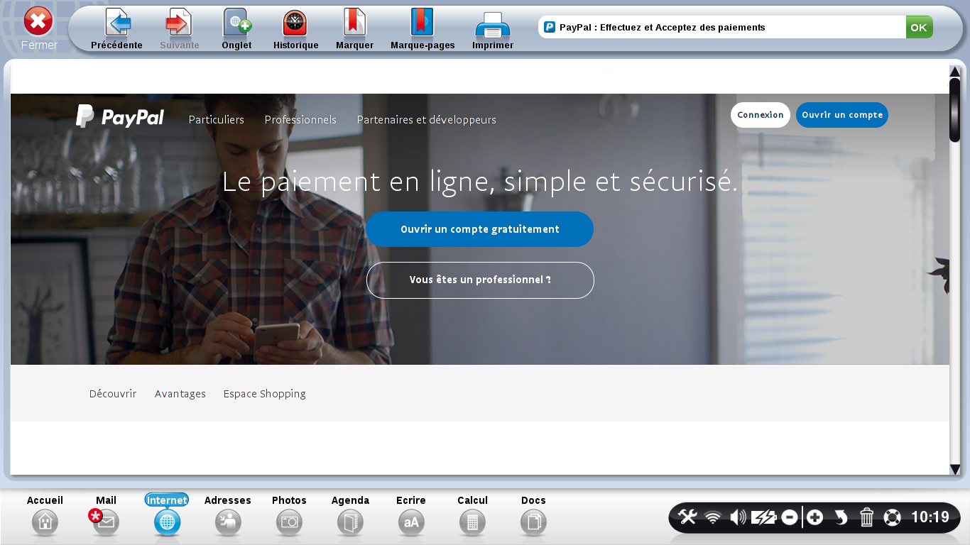 page accueil paypal