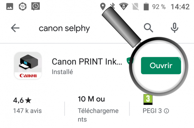 ouvrir l'application Canon Print