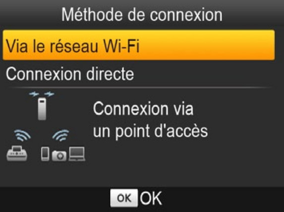 via le réseau Wi-Fi