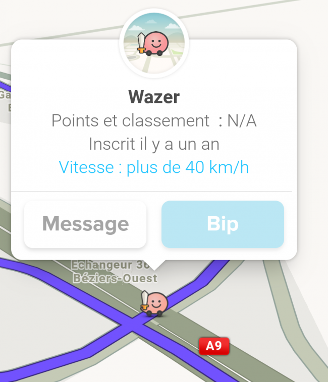 croiser un membre de Waze