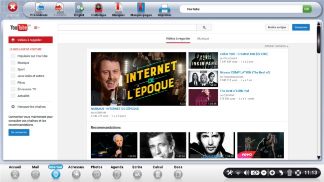 page accueil youtube