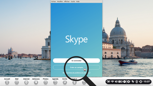 créez un compte skype