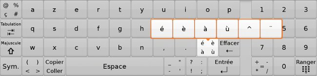 clavier virtuel ordissimo avec les lettres accentuées