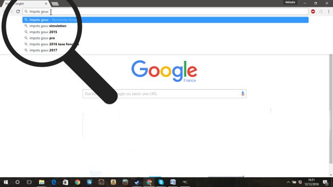 recherche dans la barre google windows
