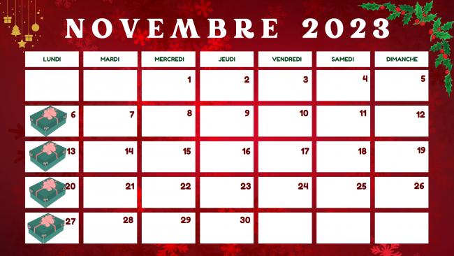 calendrier novembre 2023