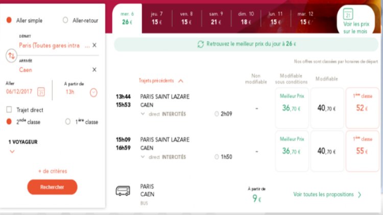 Vous avez déja recherché des horaires de train avec voyages-sncf et/ou vous êtes maintenant sûr du(des) billet(s) que voulez réserver ou acheter. Vous n'avez pas envie de vous déplacer dans une gare ou une boutique SNCF pour cela ni de téléphoner ! Le site de la SNCF vous permet aussi de réserver ou acheter votre (vos) billet(s) en ligne. Suivez le guide...